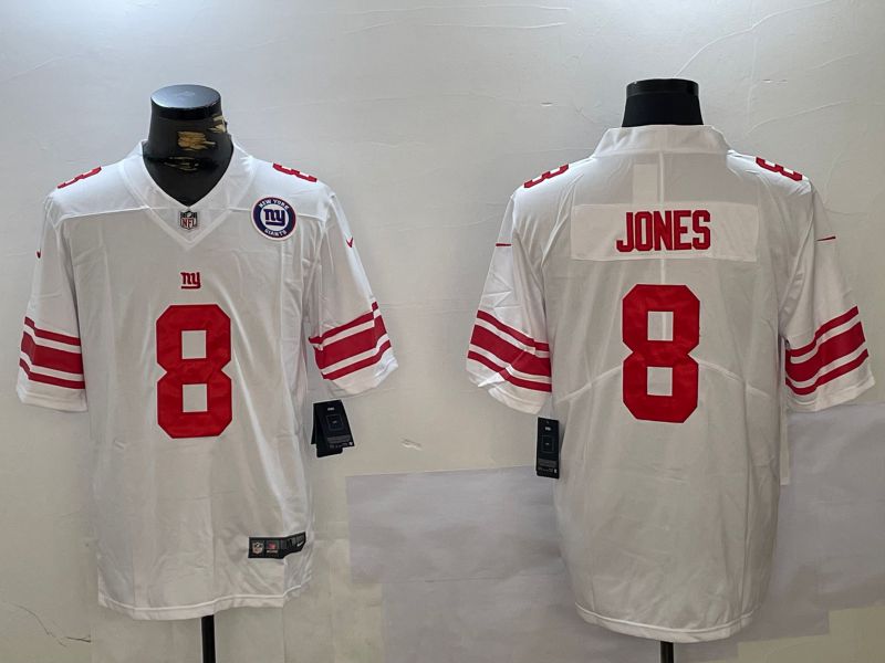 Men New York Giants #8 Jones White 2024 Nike Vapor Limited NFL Jersey style 6->new york giants->NFL Jersey